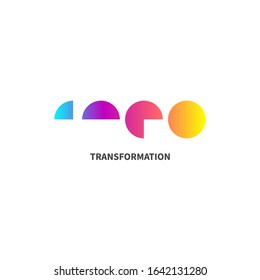 Transform Icon, Gradient Abstract Transformation Logo, Coaching Symbol, Transformation Vector Concept