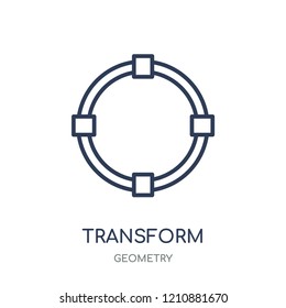 Transform icon. Transform linear symbol design from Geometry collection. Simple outline element vector illustration on white background.