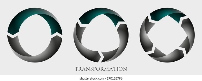 Transform Icon Transformation Infographic Vector Concept Abstract 