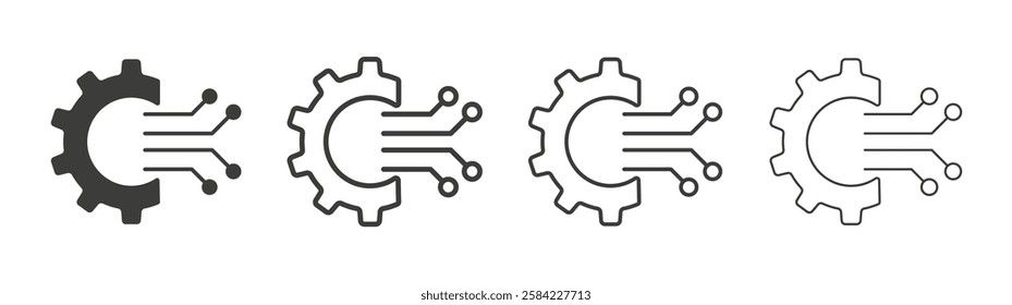 Transform icons set. Liner outlined and flat black color