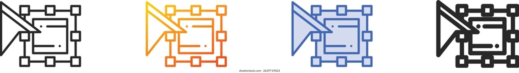 transform icon.Thin Linear, Gradient, Blue Stroke and bold Style Design Isolated On White Background