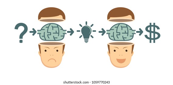 Transform idea intro business concept. Stock flat vector illustration.