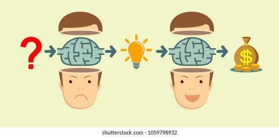 Transform idea intro business concept. Stock flat vector illustration.