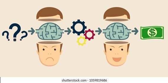 Transform idea intro business concept. Stock flat vector illustration.