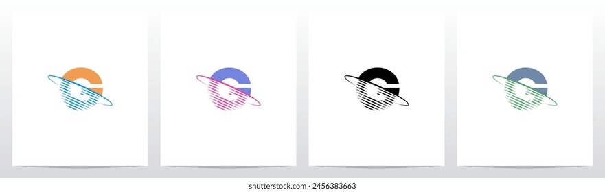 Transform Letter Swoosh Ring Diagonale Linien Initial Logo Design G