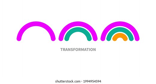 Transform logo. Symbol of innovation, development, and progress. Coaching and complicating sign. Coach concept.