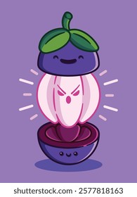 Transform Mangosteen Illustration Vector Design