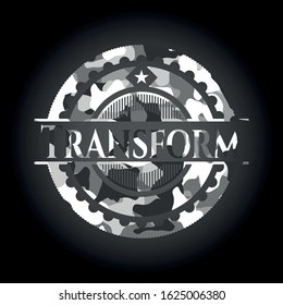 Transform on grey camo pattern