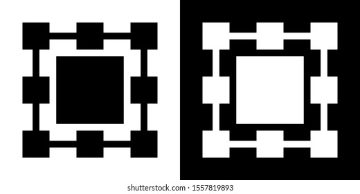 Transform or Scale Symbol. Glyph Icon in White and Black Version.