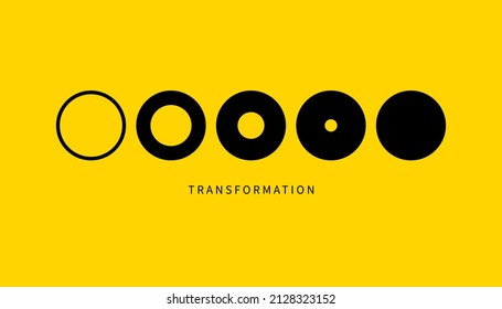 Transform, Transformation Icon. Abstract Geometric Transformation Logo, Coach Symbol, Evolution Vector Concept. Business Progress Sign