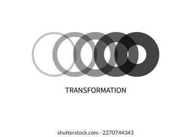 Transform, transformation icon. Abstract geometric transformation logo, coach symbol, evolution vector concept. Business progress sign. Change, innovation metaphor