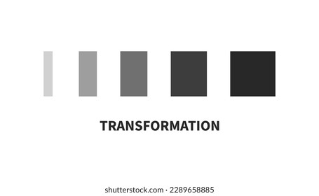 Transform, transformation icon. Abstract geometric transformation logo, coach symbol, evolution vector concept. Business progress sign. Change, innovation metaphor