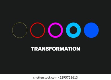 Transform, transformation icon. Abstract geometric transformation logo, coach symbol, evolution vector concept. Business progress sign. Change, innovation metaphor