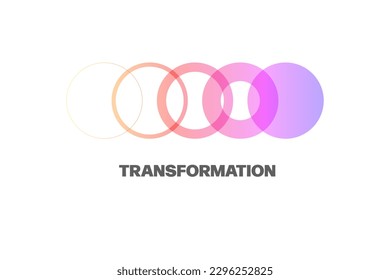 Transformieren, Umwandlungssymbol. Abstraktes geometrisches Transformations-Logo, Bussymbol, Evolution-Vektorkonzept. Geschäftsfortschrittszeichen Veränderung, Innovations-Metapher