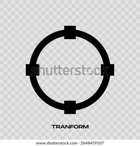 Transform transparent icon template. Transform symbol design from Geometry collection