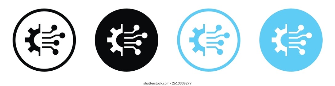 Transform vector icons in black and blue colors