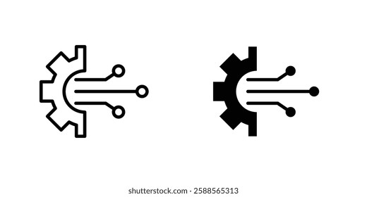 Transform vectors icons set in filled and strokes on white background
