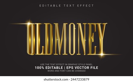 Transforme su obra de arte con este elegante efecto de texto editable 3D oro, capturando la esencia del lujo del dinero viejo