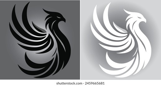 Transform your brand with our Phoenix vector logo. Symbolizing resilience and renewal, it's perfect for digital and print use. Invite your audience to embrace the symbolism or rebirth with captivating