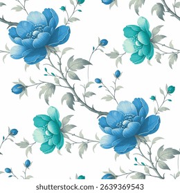 Transform your creative projects with our stunning blue flowers on a white background vector. This elegant design features delicate blue blooms that effortlessly enhance any visual composition.