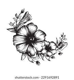 Transform your designs with this beautiful flower blossom doodle vector design. The intricate details and delicate lines of the doodle create a stunning, organic feel, making it the perfect addition t
