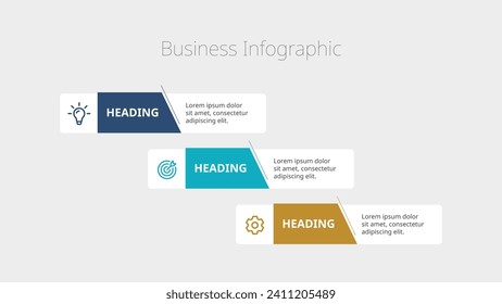 Transform your ideas into impactful visuals using this infographics design vector and marketing icons, workflow layouts, diagrams, annual reports, web designs. 3 options, steps, or processes.