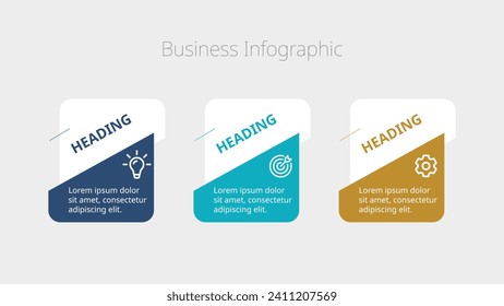 Transform your ideas into impactful visuals using this infographics design vector and marketing icons, workflow layouts, diagrams, annual reports, web designs. 3 options, steps, or process.