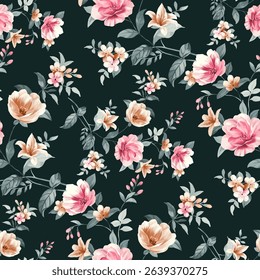 Transform your space with our exquisite floral pattern featuring delicate pink and orange flowers. This vibrant design brings a touch of nature indoors, perfect for adding a refreshing and cheerful.