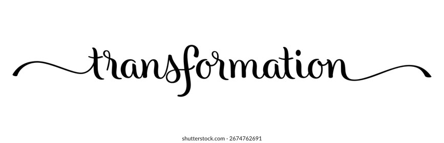 ANUNCIO de caligrafía de pincel de Vector negro TRANSFORMATION