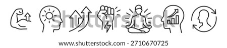 Transformation and empowerment icon set. Vector illustration 