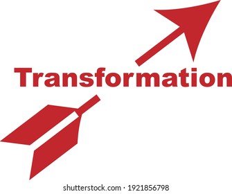 Transformation Growing Arrow up, Vector Illustration