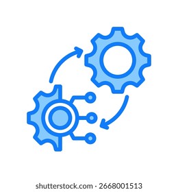 Icono de transformación Ilustración vectorial azul
