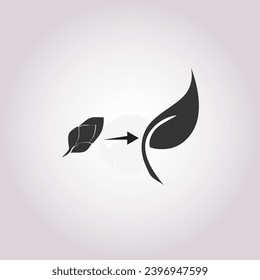 Transformation icon. From a bud to a leaf. Simple line Transformation icon for templates, web design and infographics