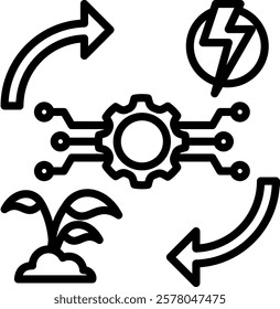 Transformation Icon Line Vector Illustration