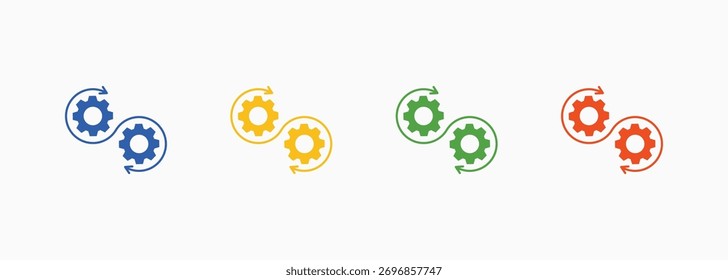 Transformation Icon Set Color Multiple Style Collection