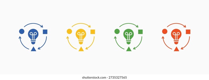 Conjunto de iconos de transformación Color Múltiple Estilo Elemento de Colección para el diseño