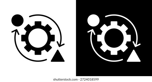 Transformation Icon Sheet Schwarz und Weiß