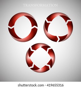 Transformation info graphic vector icon. Vector banner