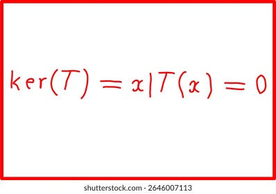 fórmula do kernel de transformação, álgebra de transformação linear