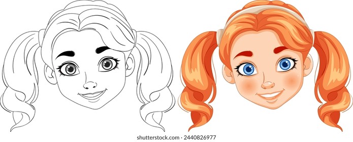 Transformation of a line drawing to a colored character