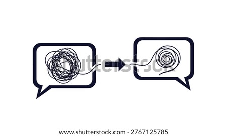 Transformation from a messy tangle of lines to a neat coil representing problem solving, organization, and finding clarity in complexity.