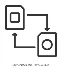 Transformation Outline Icon Vector Illustration