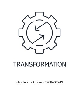 The transformation process. Vector linear icon isolated on white background.