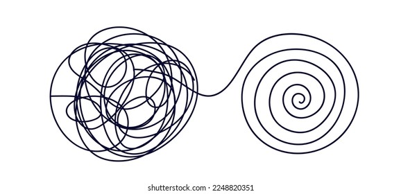 Transformation stress in psychology. Mental health concept. Coaching, mentoring or psychotherapy. Chaos solving. Flat vector illustration