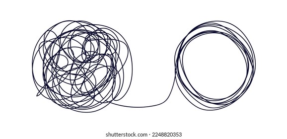 Transformation stress in psychology. Mental health concept. Coaching, mentoring or psychotherapy. Chaos solving. Flat vector illustration