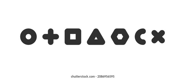 Transformation symbol. Geometric abstract shapes. Simple business logo. Transform icon. Vector minimal pictogram with circle, triangle, square