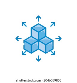Transformation vector blue colours icon style illustration. EPS 10 file