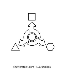 Transformation. Vector icon. White background.