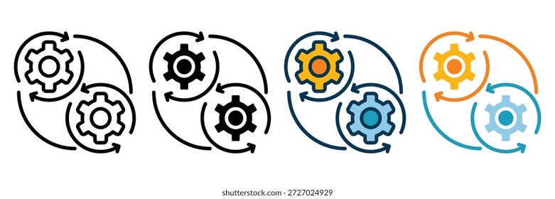 icono de Web de transformación colección de estilos múltiples