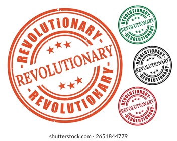 Selos de ideias transformadoras, Revolutionary Rubber Badge Vetor Pack